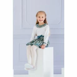 Trotters London Liberty Strawberry Thief Willow White Jersey Top