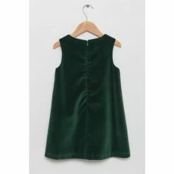 Trotters London Green Emerald Velvet Pinafore -Trotters London store unnamed file 105