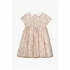 Trotters London Pink Bunny Smocked Cotton Dress