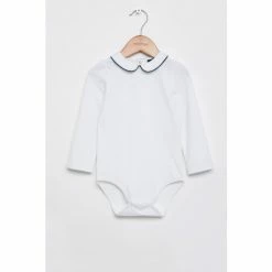 Trotters London Long Sleeve White Milo Piped Body
