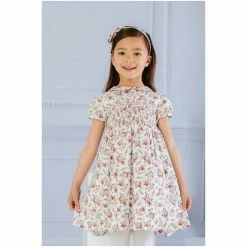 Trotters London Pink Floral Arabella Rose Smocked Dress