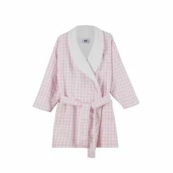 Trotters London Pink Gingham Freya Cotton Bath Robe -Trotters London store unnamed file 1163