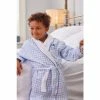 Trotters London Blue Gingham Wilbur Cotton Bath Robe