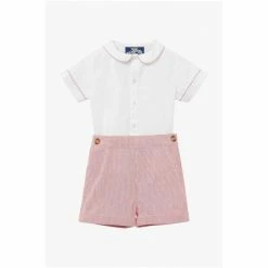 Trotters London Red Little Rupert Cotton Set