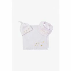 Trotters London store 30 Trotters London Little Pink Jemima Bib, Hat And Blanket Set