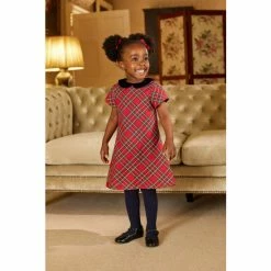 Trotters London Red Madeline Tartan Dress