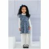 Trotters London Navy Blue Lula Bunny Ruffle Cord Dress