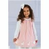 Trotters London Pink Dusty Jemima Cord Cotton Pinafore
