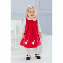 Trotters London Little Deep Pink Jemima Smocked Pinafore