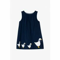 Trotters London Navy Blue Jemima Cord Cotton Pinafore 2 Trotters London Navy Blue Jemima Cord Cotton Pinafore -Trotters London store unnamed file 190