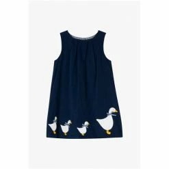 Trotters London Navy Blue Jemima Cord Cotton Pinafore 5 Trotters London Navy Blue Jemima Cord Cotton Pinafore -Trotters London store unnamed file 193