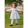 Trotters London Blue Bella Smocked Cotton Dress