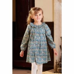 Trotters London Liberty Green Strawberry Thief Willow Dress