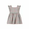 Trotters London Grey Lula Check Ruffle Cotton Dress