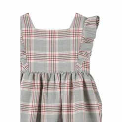 Trotters London Grey Lula Check Ruffle Cotton Dress -Trotters London store unnamed file 239