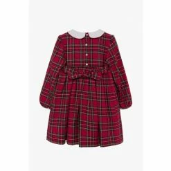 Trotters London Red Charlotte Smocked Long-Sleeve Dress -Trotters London store unnamed file 24