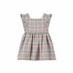 Trotters London Grey Lula Check Ruffle Cotton Dress -Trotters London store unnamed file 240