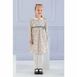 Trotters London Pink Floral Bird Adriana Cotton Dress