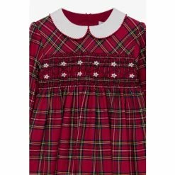 Trotters London Red Charlotte Smocked Long-Sleeve Dress -Trotters London store unnamed file 25