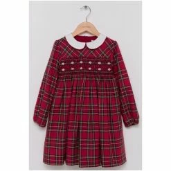 Trotters London Red Charlotte Smocked Long-Sleeve Dress -Trotters London store unnamed file 26