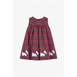 Trotters London Red Little Scottie Tartan Cotton Pinafore 5 Trotters London Red Little Scottie Tartan Cotton Pinafore -Trotters London store unnamed file 271