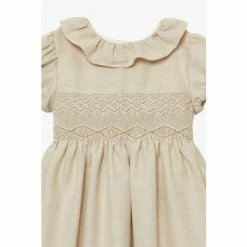 Trotters London Gold Harriet Smocked Dress -Trotters London store unnamed file 290