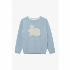 Trotters London Blue Bobble Tail Bunny Jumper