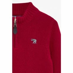 Trotters London Red Calum Half Zip Jumper 3 Trotters London Red Calum Half Zip Jumper -Trotters London store unnamed file 356