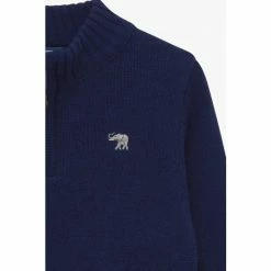 Trotters London Navy Blue Calum Half Zip Jumper 3 Trotters London Navy Blue Calum Half Zip Jumper -Trotters London store unnamed file 366