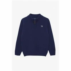 Trotters London Navy Blue Calum Half Zip Jumper 4 Trotters London Navy Blue Calum Half Zip Jumper -Trotters London store unnamed file 367