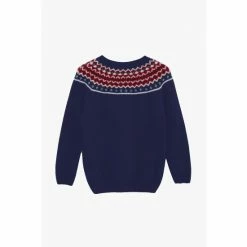Trotters London Navy Blue Fergus Fairisle Jumper 2 Trotters London Navy Blue Fergus Fairisle Jumper -Trotters London store unnamed file 399