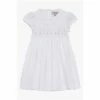 Trotters London Little Willow White Rose Hand Smocked Dress