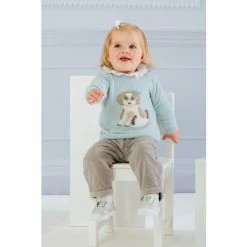 Trotters London Blue Little Puppy Jumper