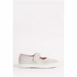 Trotters London Silver Martha Canvas Shoes 6 Trotters London Silver Martha Canvas Shoes -Trotters London store unnamed file 457