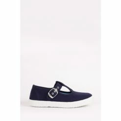 Trotters London Navy Blue Nantucket Canvas Shoes