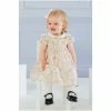 Trotters London Little Pale Pink Bunny Smocked Cotton Dress