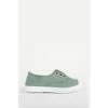 Trotters London Green Plum Canvas Shoes