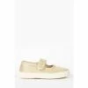 Trotters London Gold Martha Canvas Shoes