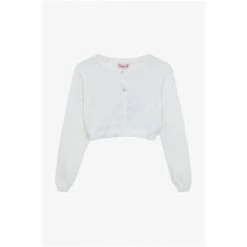Trotters London White Sophie Cropped Cotton Cardigan -Trotters London store unnamed file 548
