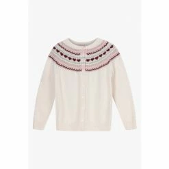 Trotters London Natasha Fairisle White Cardigan