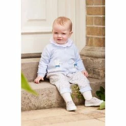 Trotters London Blue Little Bunny Cardigan