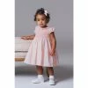 Trotters London Pink Willow Rose Hand Smocked Dress