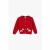 Trotters London Red Little Scottie Cardigan