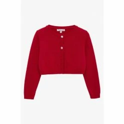 Trotters London Red Cropped Martha Cardigan
