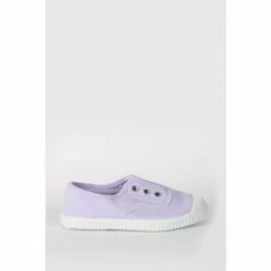 Trotters London Purple Plum Canvas Pumps