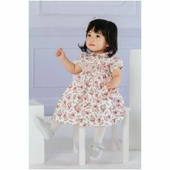 Trotters London Rose Pink Little Arabella Smocked Dress