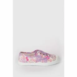 Trotters London Purple Plum Canvas Pumps