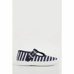Trotters London Navy Blue Nantucket Canvas Shoes