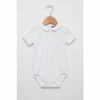 Trotters London White Milo Piped Body Short Sleeve Dungarees