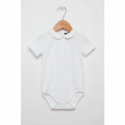 Trotters London White Milo Piped Body Short Sleeve Dungarees